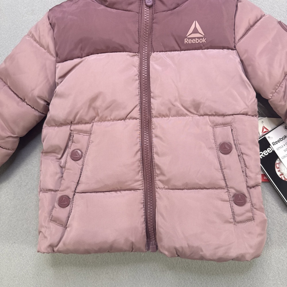Reebok Toddler Heavyweight Comfortable Puffer Jacket Size 18 Month Pink NWT - Picture 3 of 8